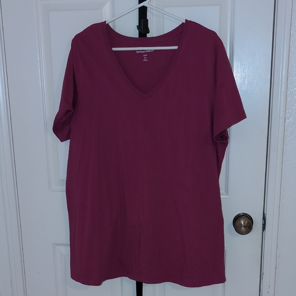 Women's V-Neck Top in Berry by Sonoma